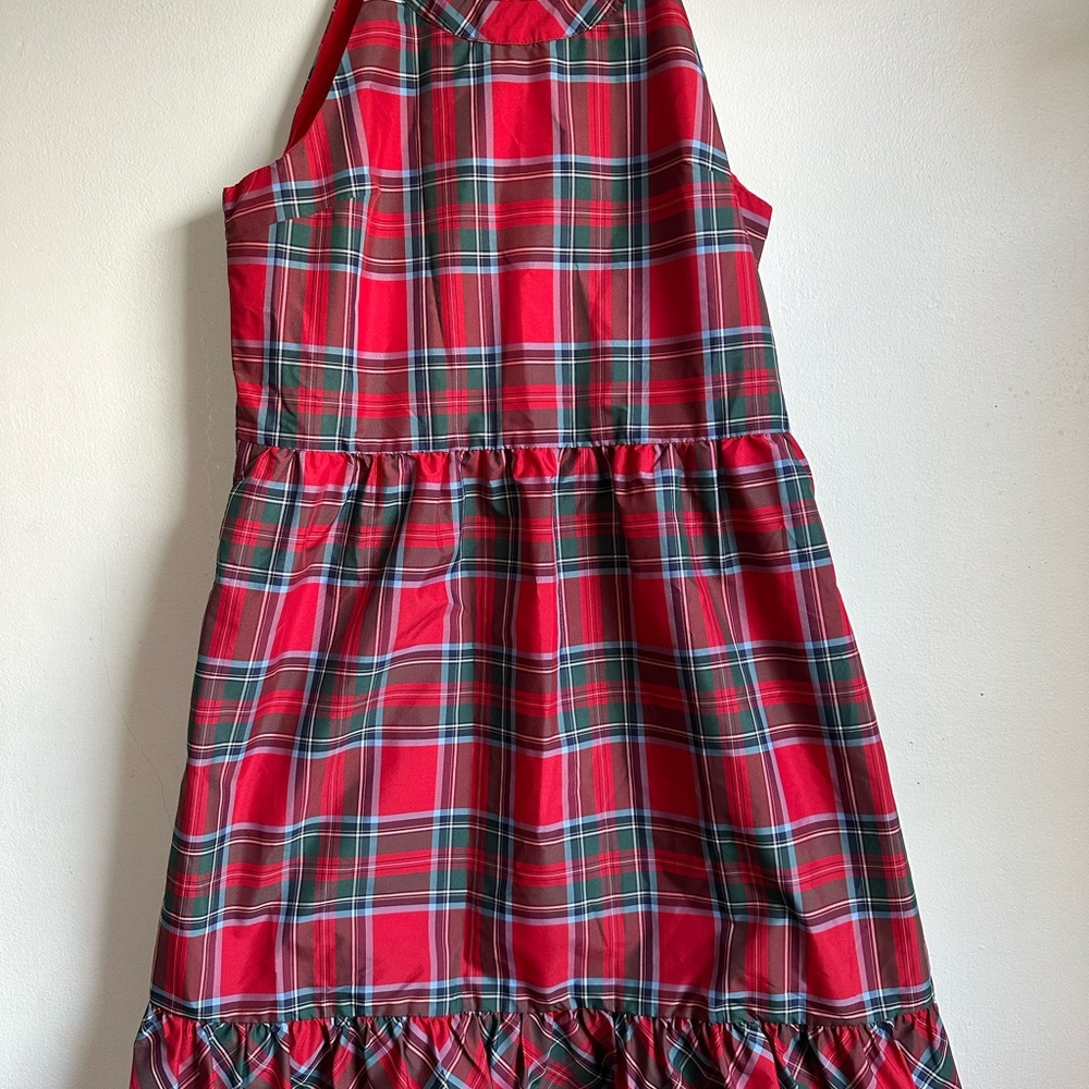 Vineyard Vines Red and Green Plaid Sleeveless Holiday Dress